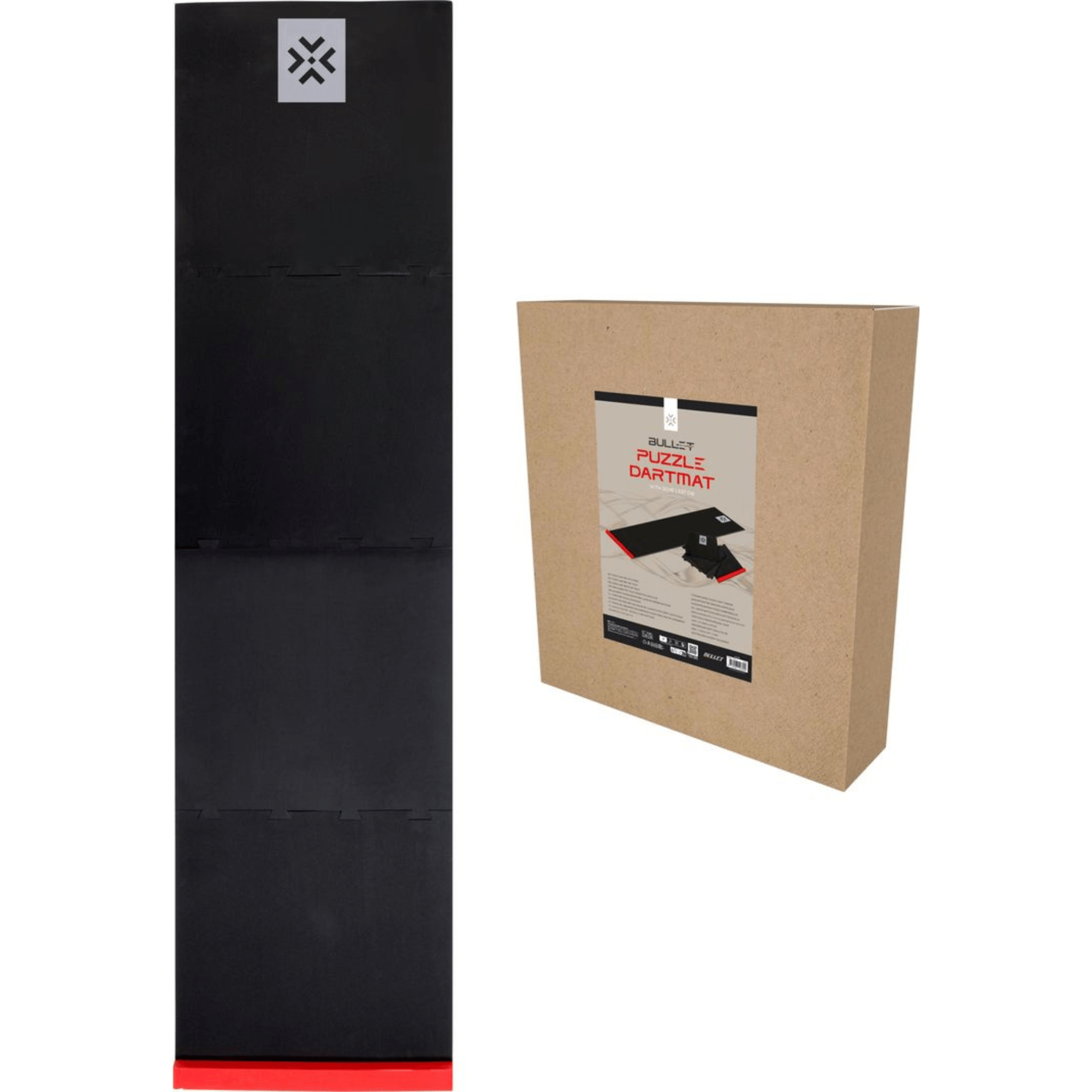 Bullet Puzzle Dartmatte Schwarz Rot Verpackung