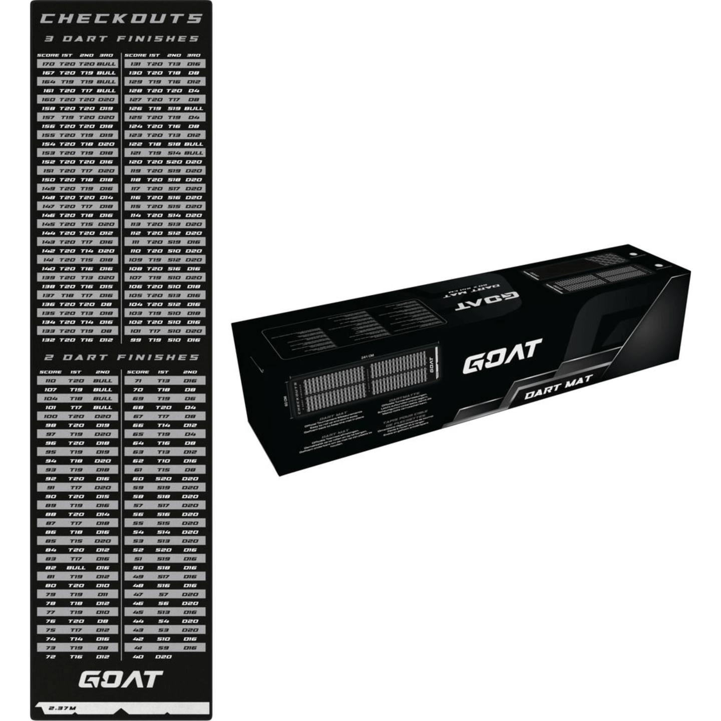GOAT Checkout Dartmatte 60 mit Verpackung