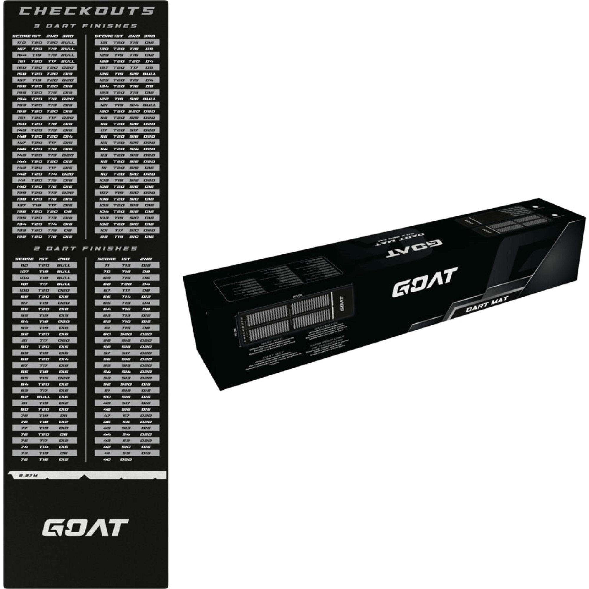 GOAT Checkout Dartmatte 80 mit Verpackung