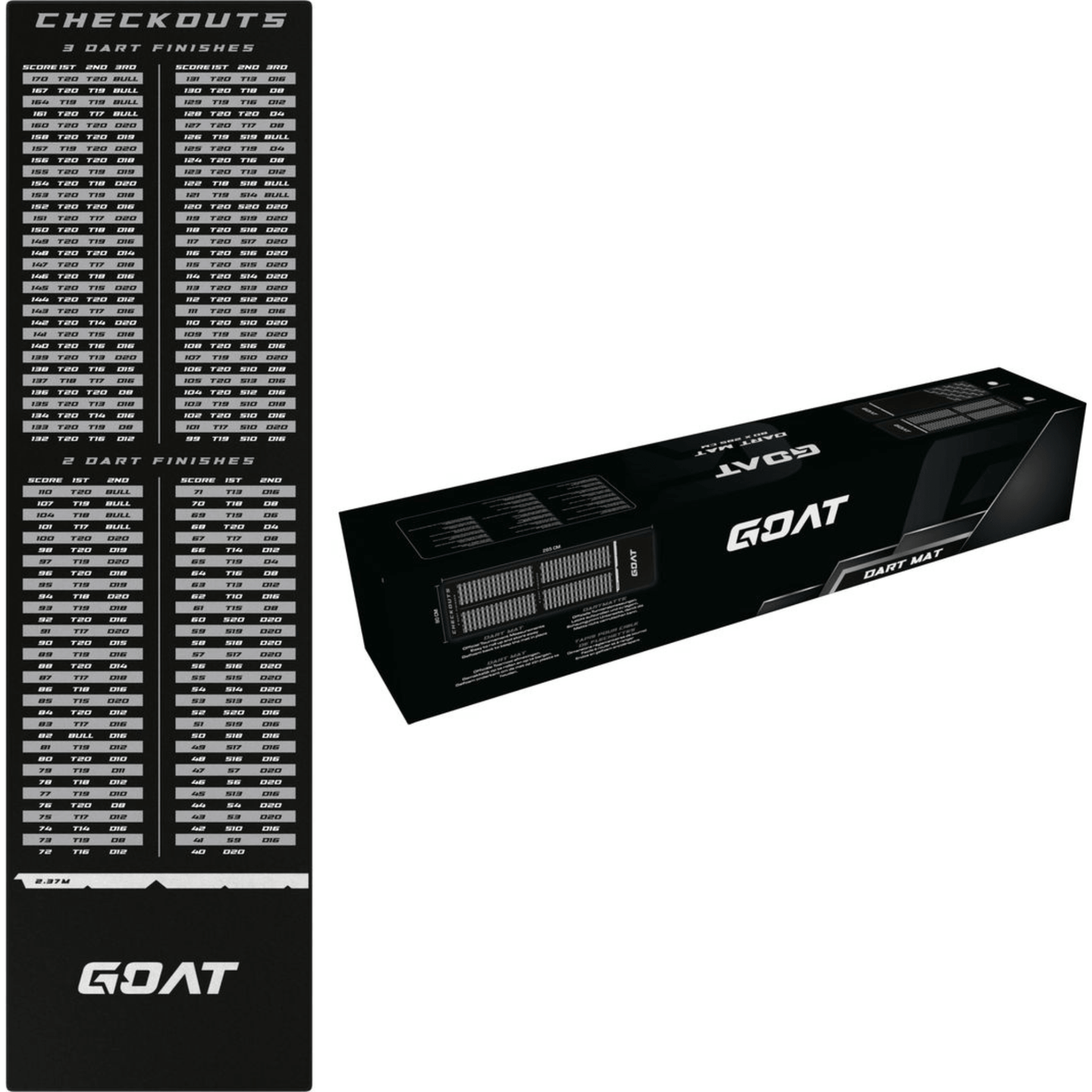 GOAT Checkout Dartmatte 80 mit Verpackung