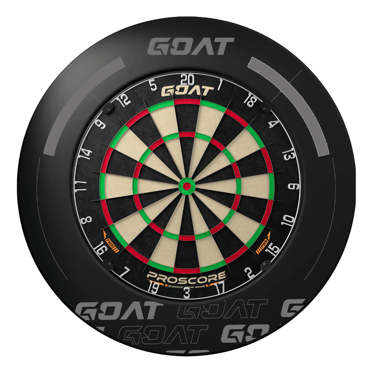 GOAT Defender 3 Black Dartboard Surround und Board