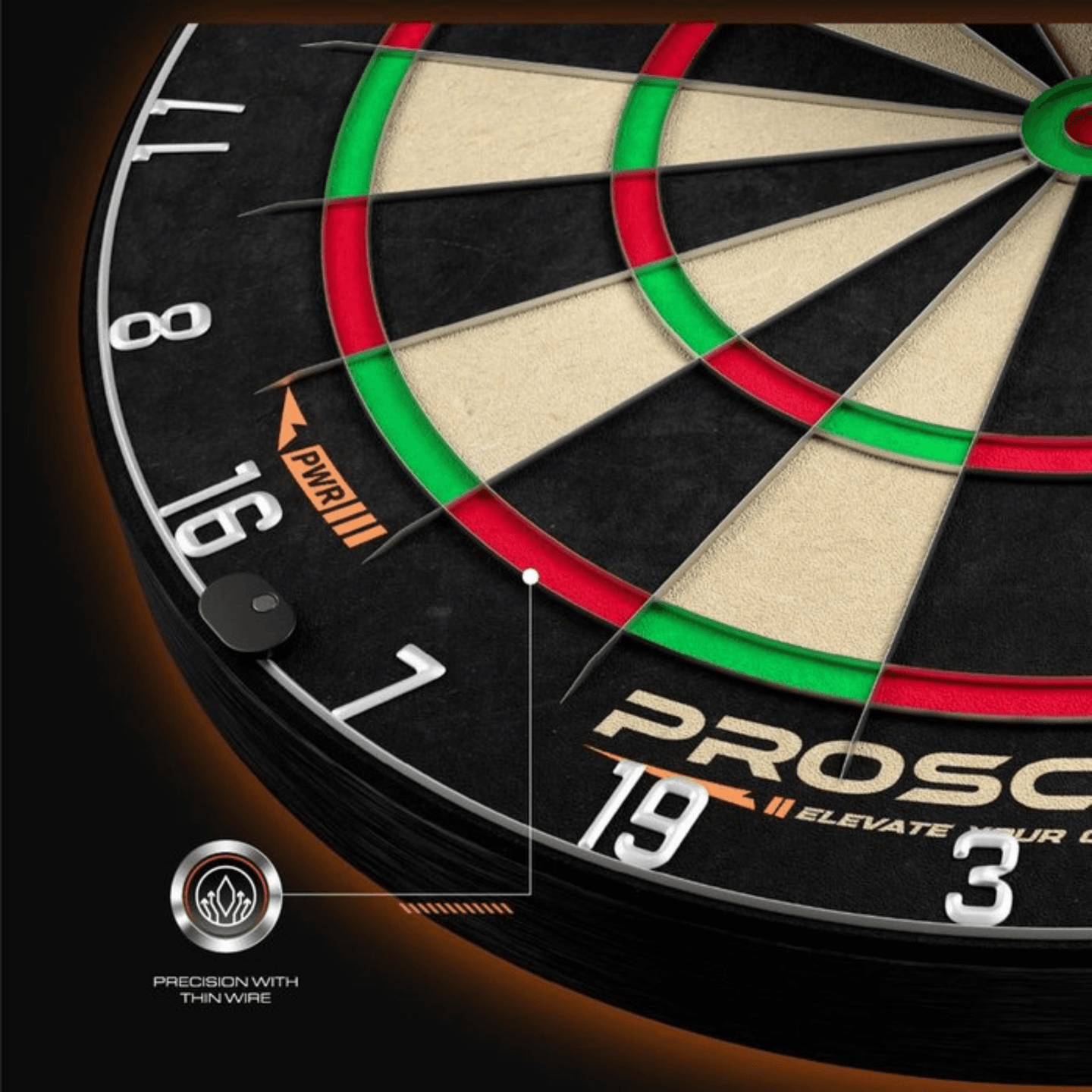 GOAT Proscore PWR Dartboard Details Spinne