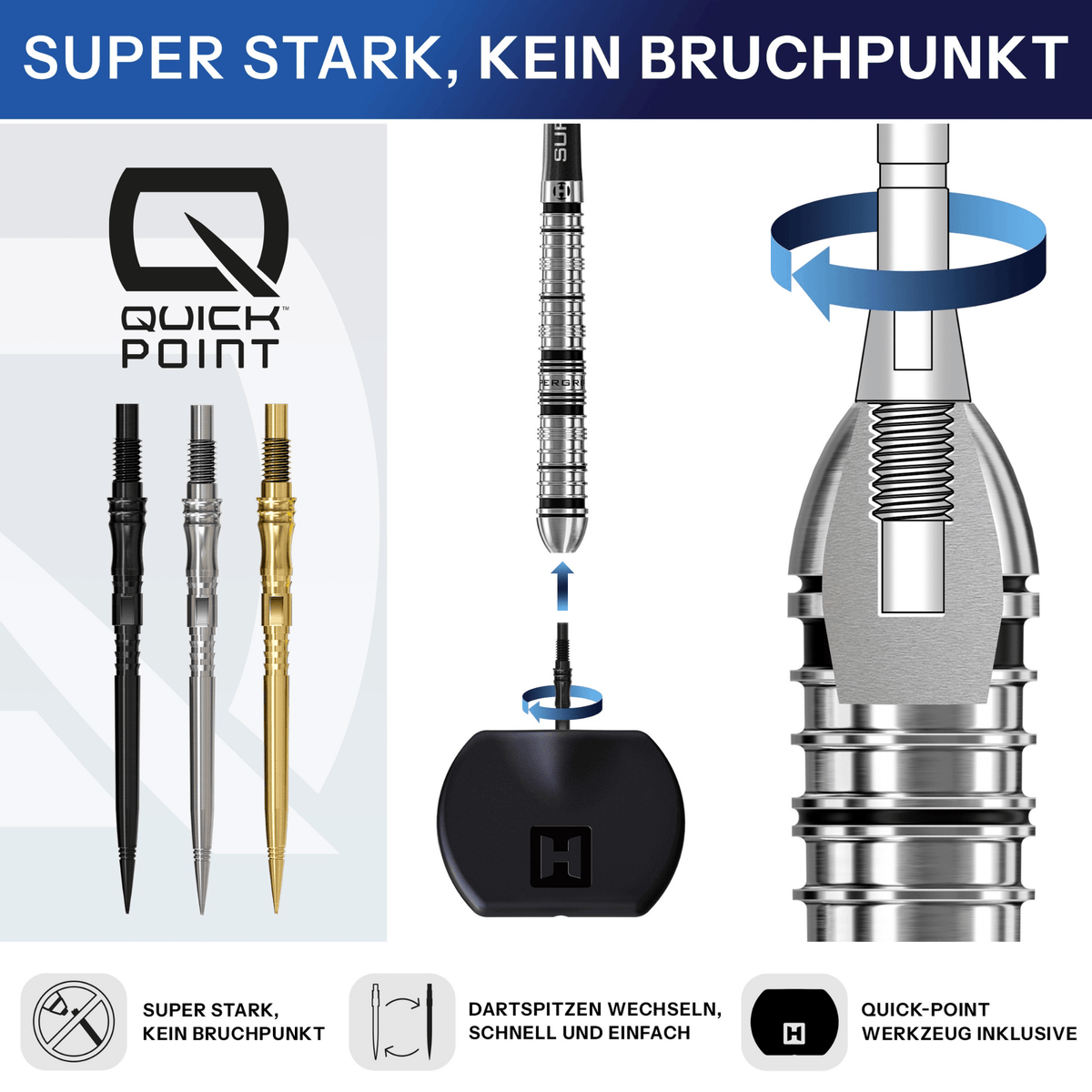 Harrows Apex Axis Elite Series Quick Point Spitzen Details Quick Point