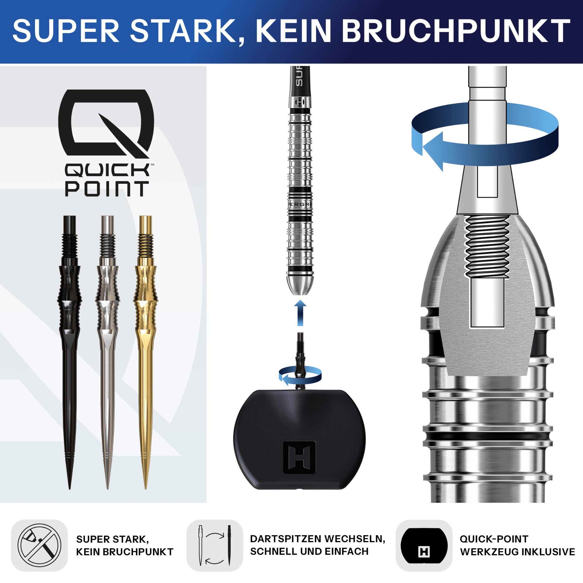 Harrows Apex Spire Elite Series Quick Point Spitzen Details Quick Point