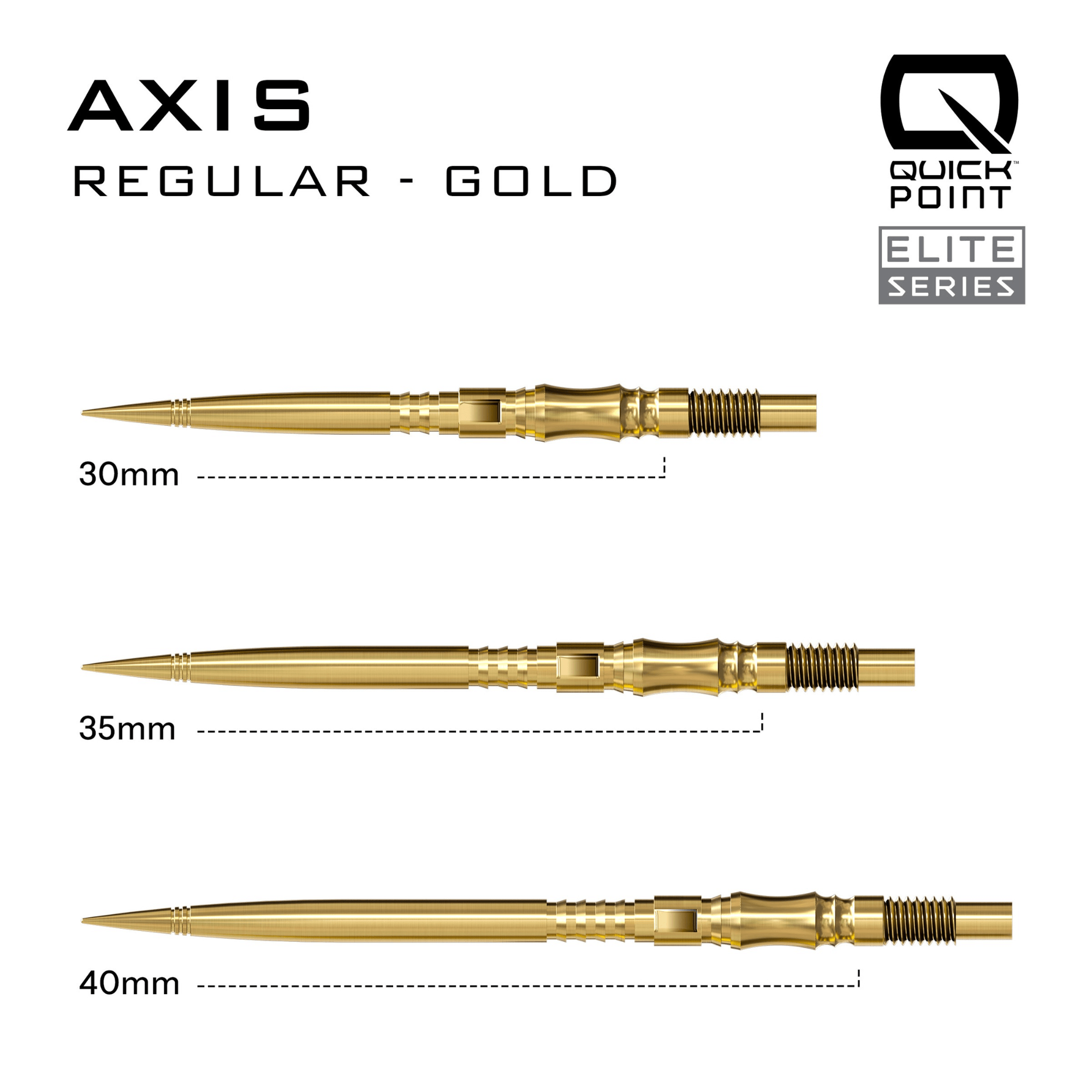 Harrows Axis Elite Series Quick Point Spitzen Gold Maße