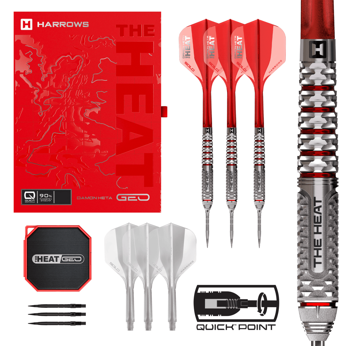 Harrows Damo Heta Geo Quick Point Steeldarts Verpackung