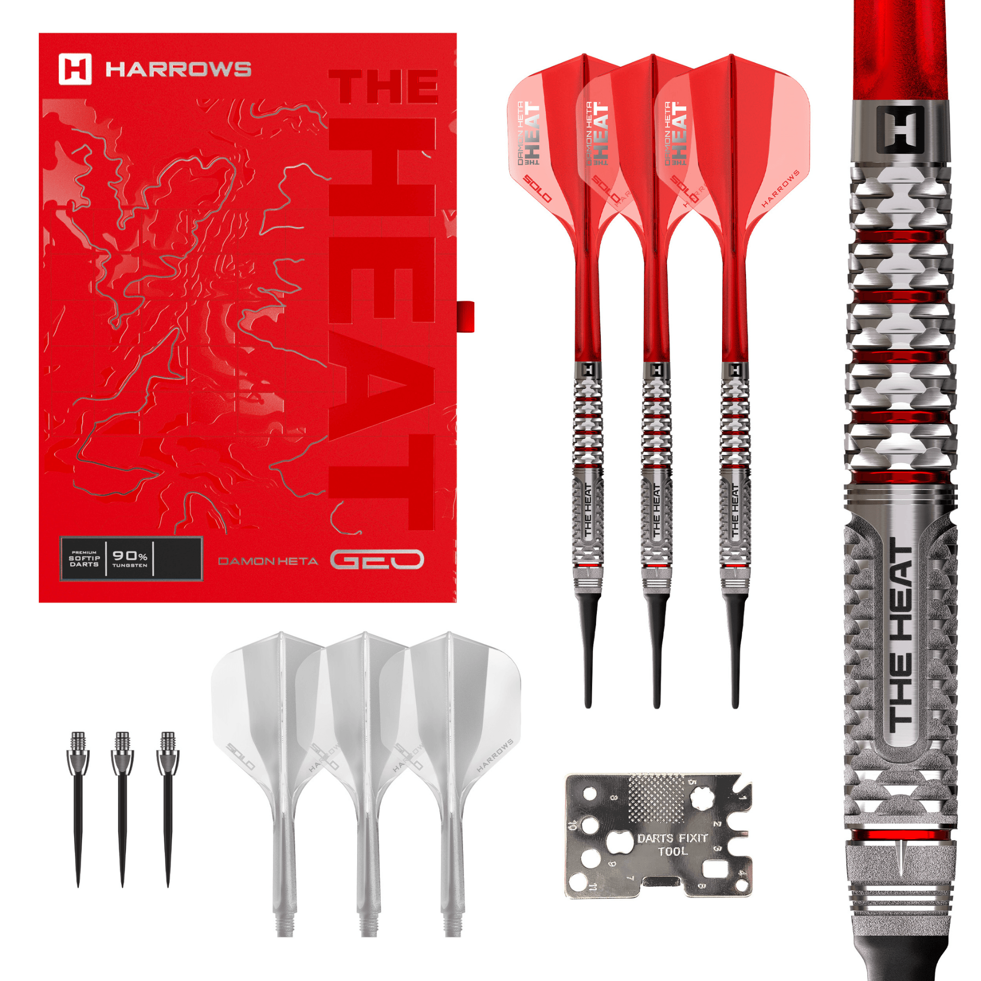 Harrows Damon Heta Geo Softdarts Verpackung