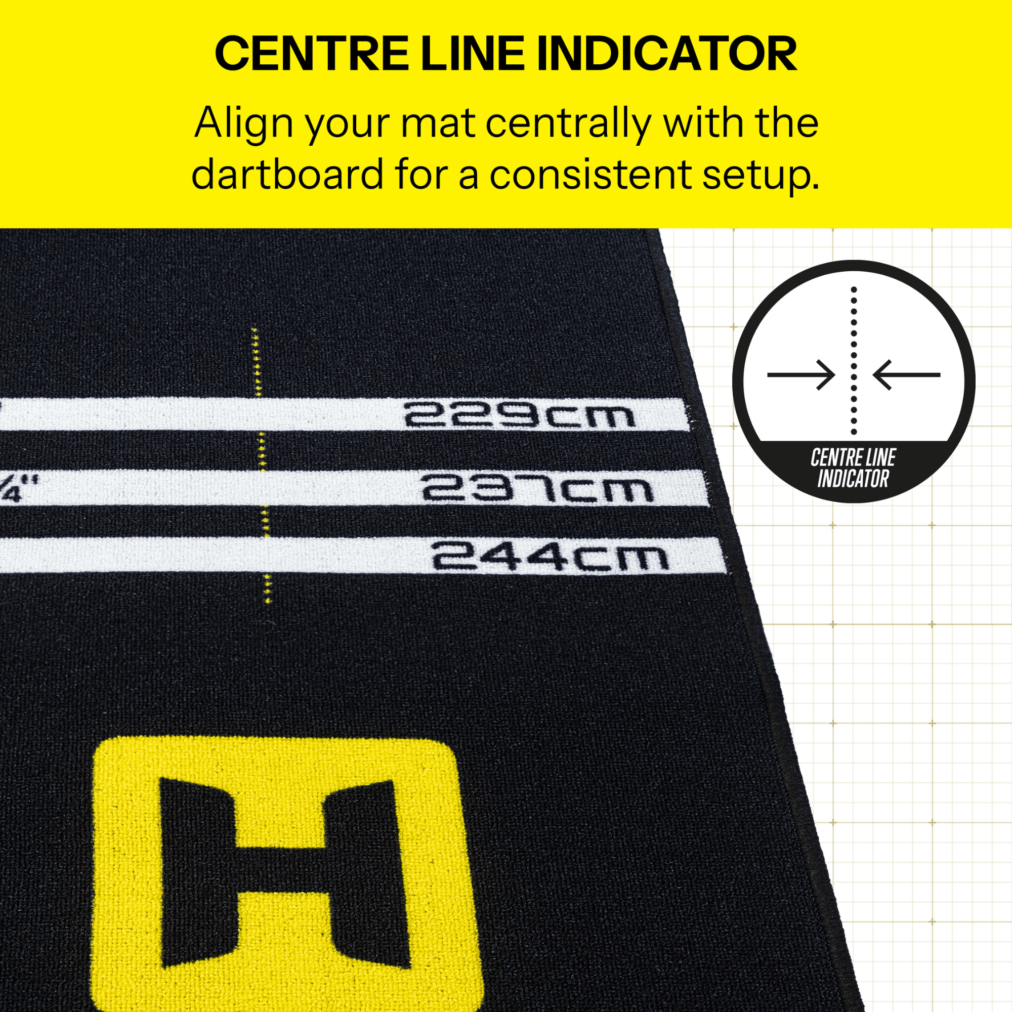 Harrows Fortis Dartmatte Yellow Details