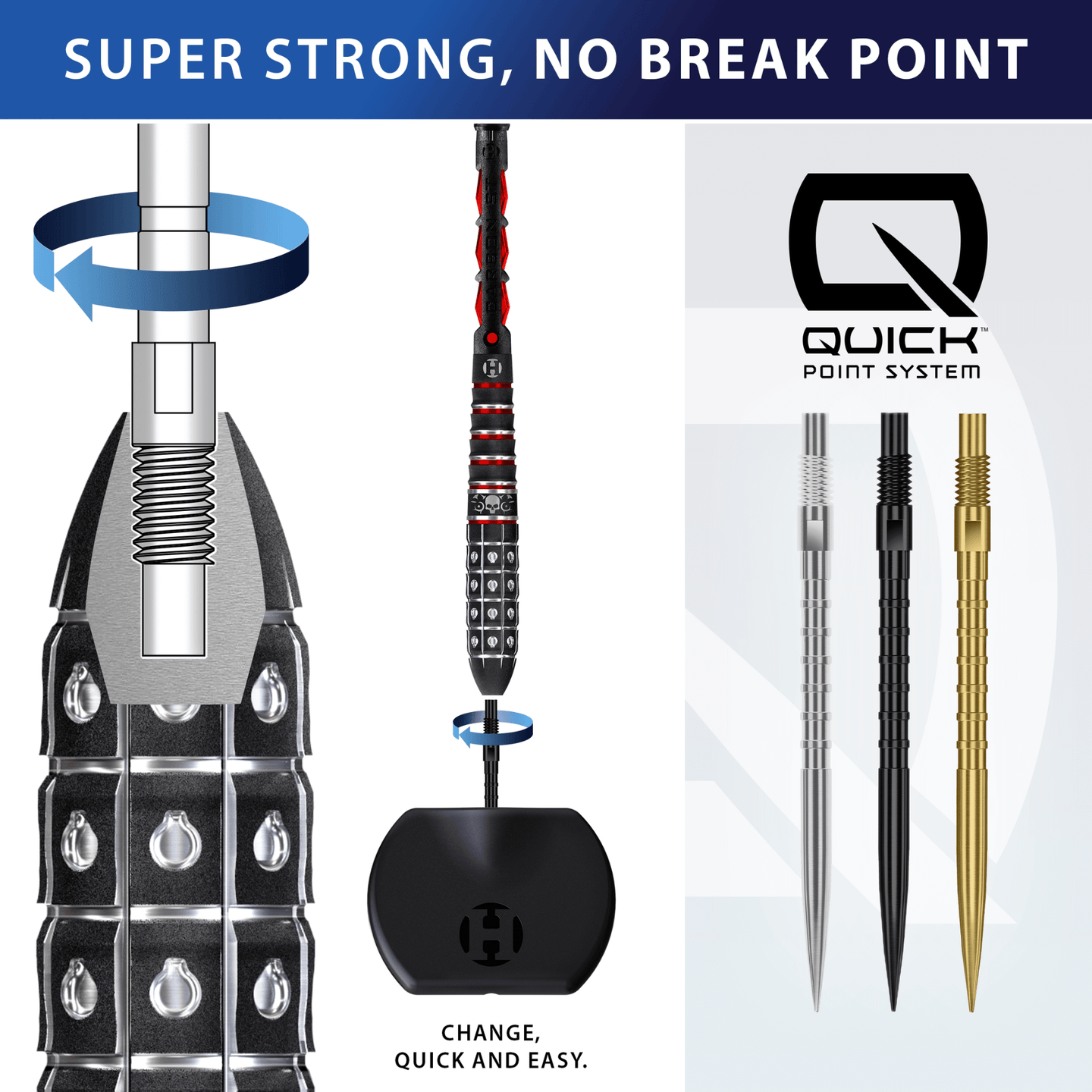 Harrows Heavy Metal Quick Point Spitzen Silver Details Quick Point