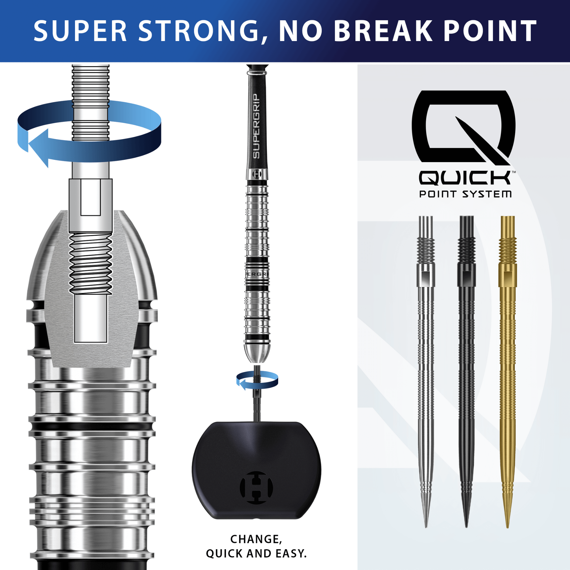 Harrows Micro Grip Quick Point Spitzen Black Detail Quick Point