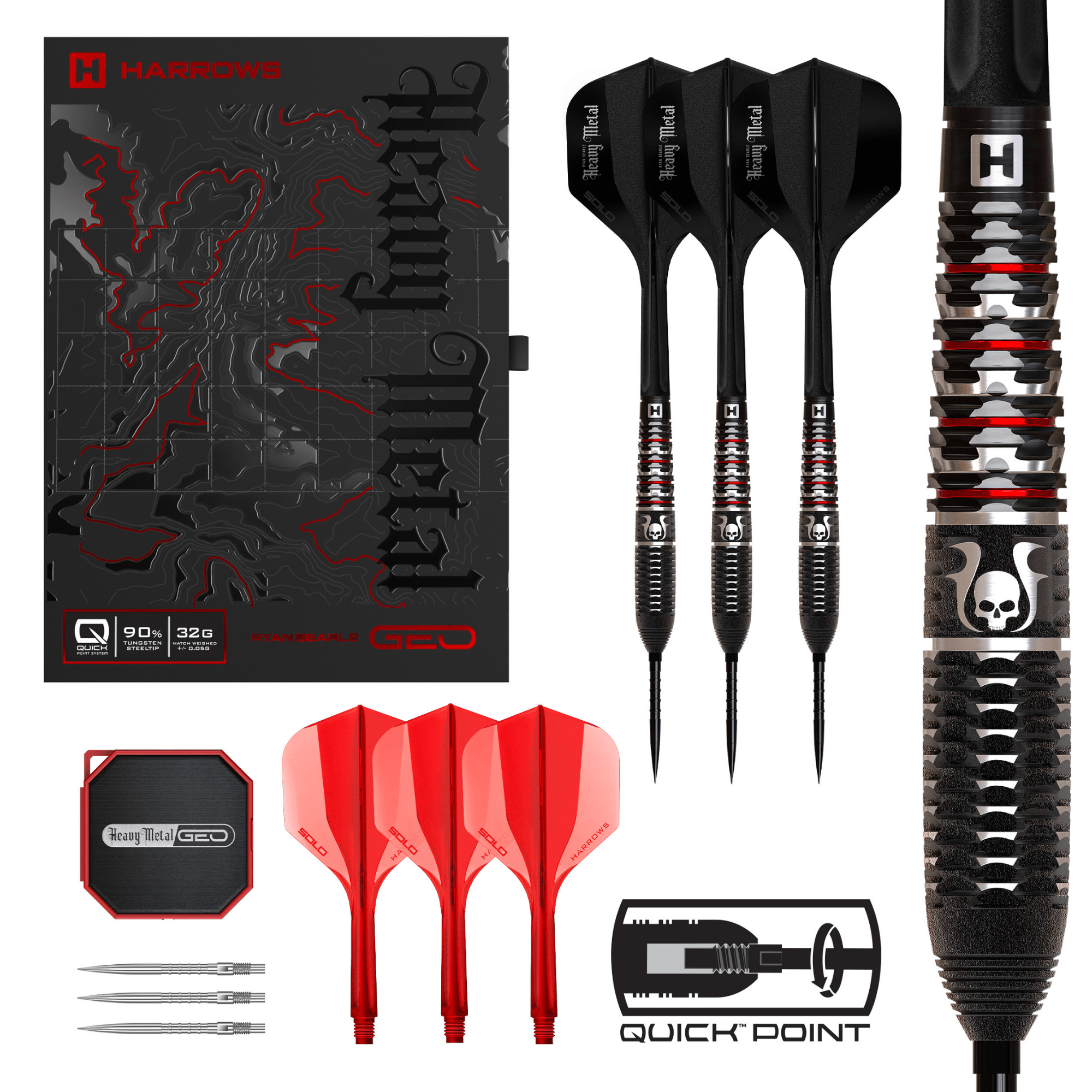 Harrows Ryan Searle Geo Quick Point Steeldarts Verpackung