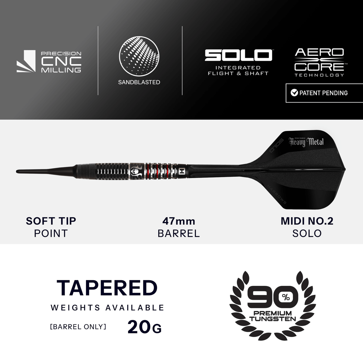 Harrows Ryan Searle Geo Softdarts Maße