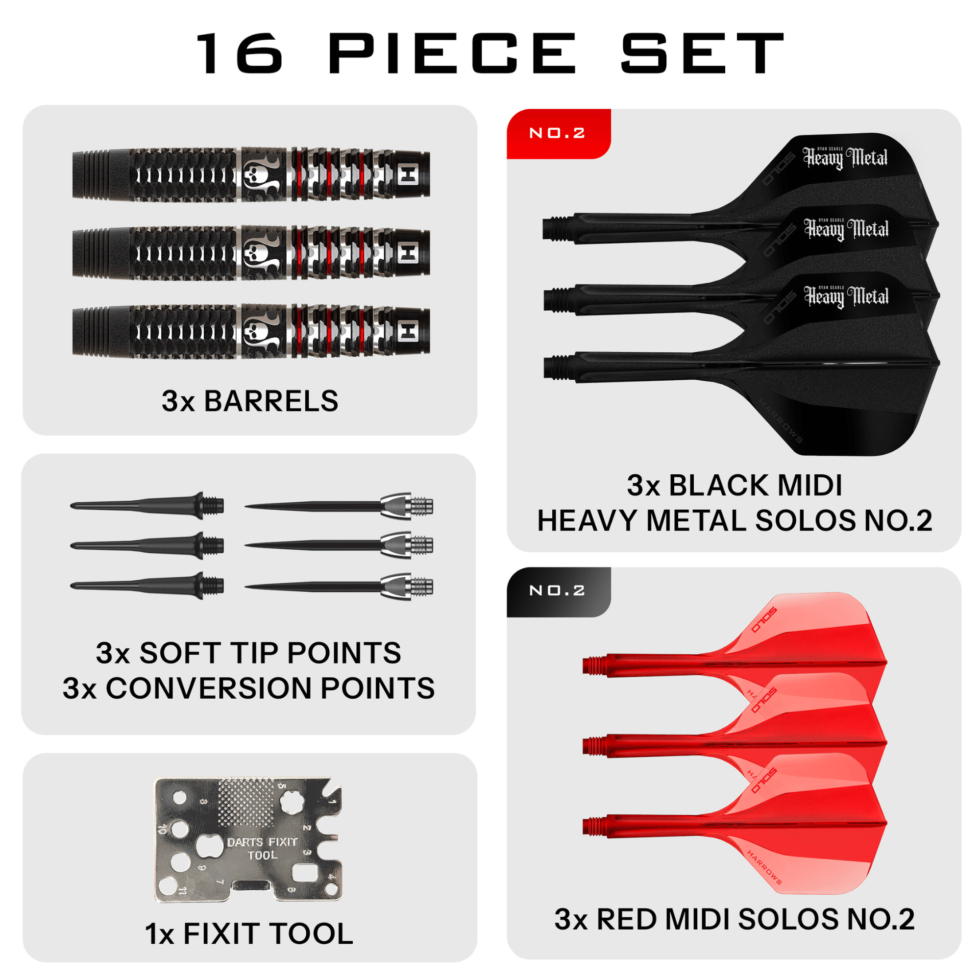 Harrows Ryan Searle Geo Softdarts Packungsinhalt