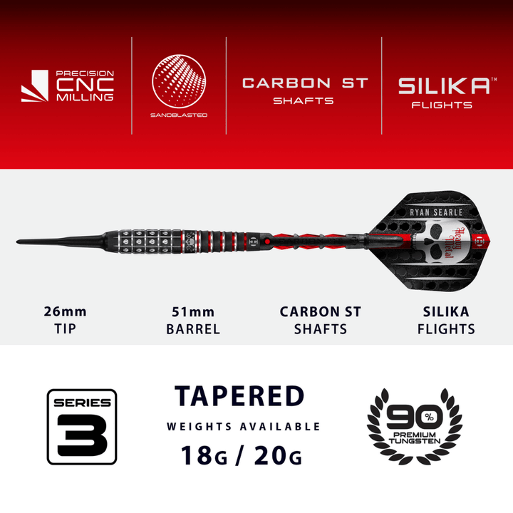 Harrows Ryan Searle Series 3 Softdarts Abmessungen