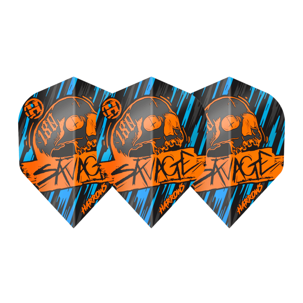 Harrows Savage Orange Blue Flights Set