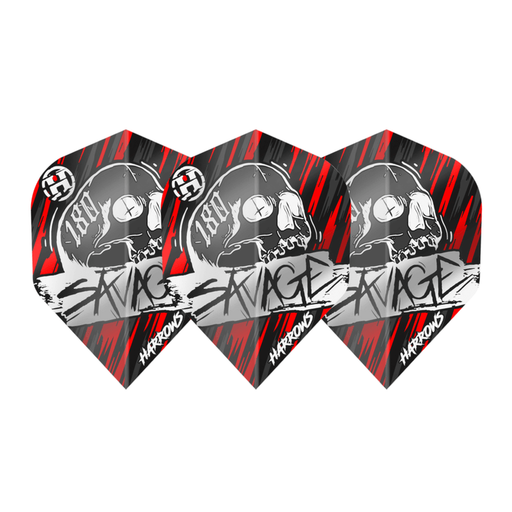 Harrows Savage Red Silver Flights Set