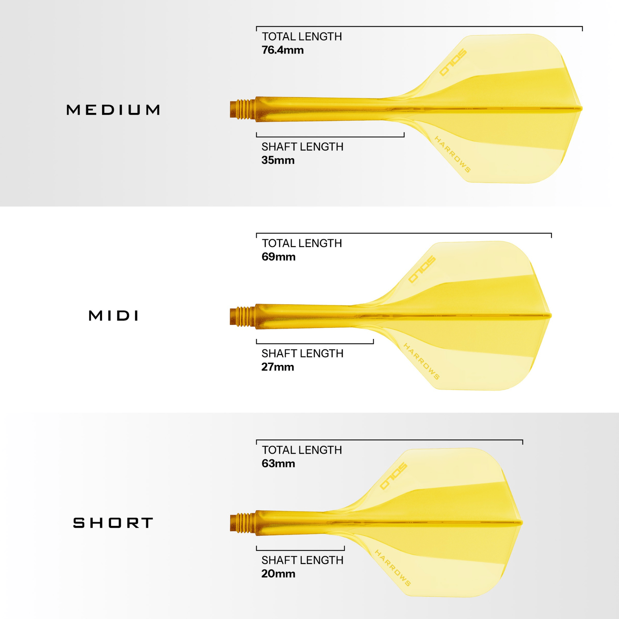 Harrows Solo Integrated Flight System Yellow - NO2 Maße
