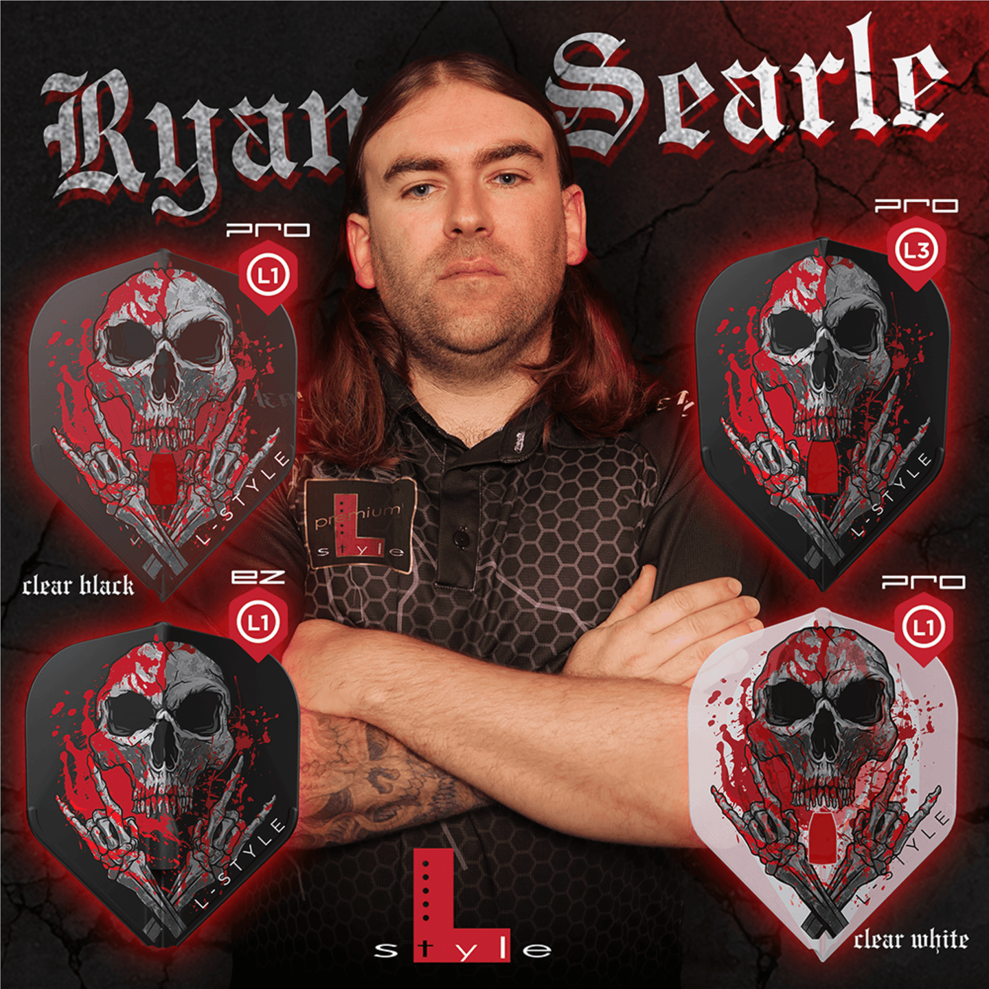 L-Style L1EZ Ryan Searle V3 Black Flights Player