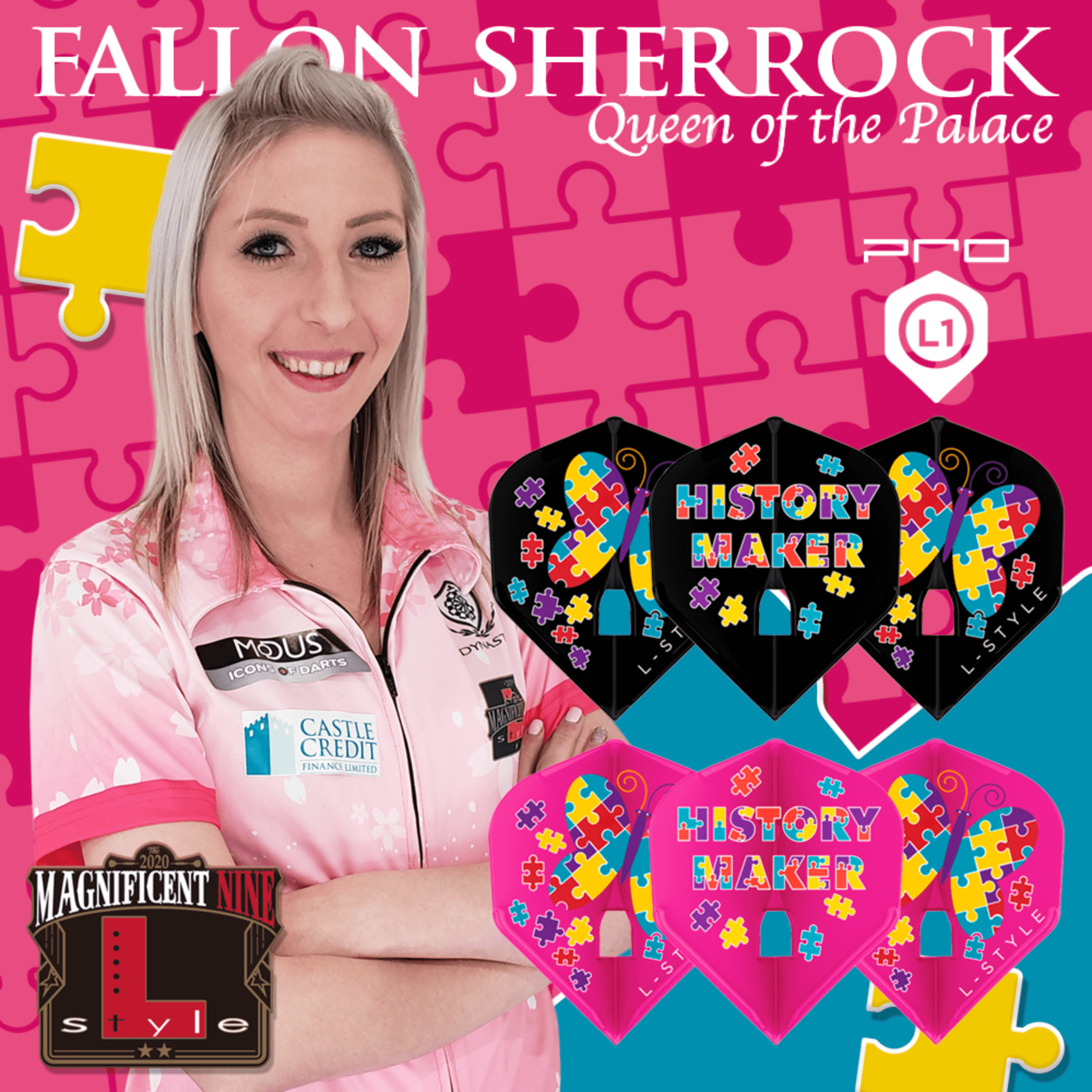 L-Style L1PRO Fallon Sherrock V2 Black Flights Player