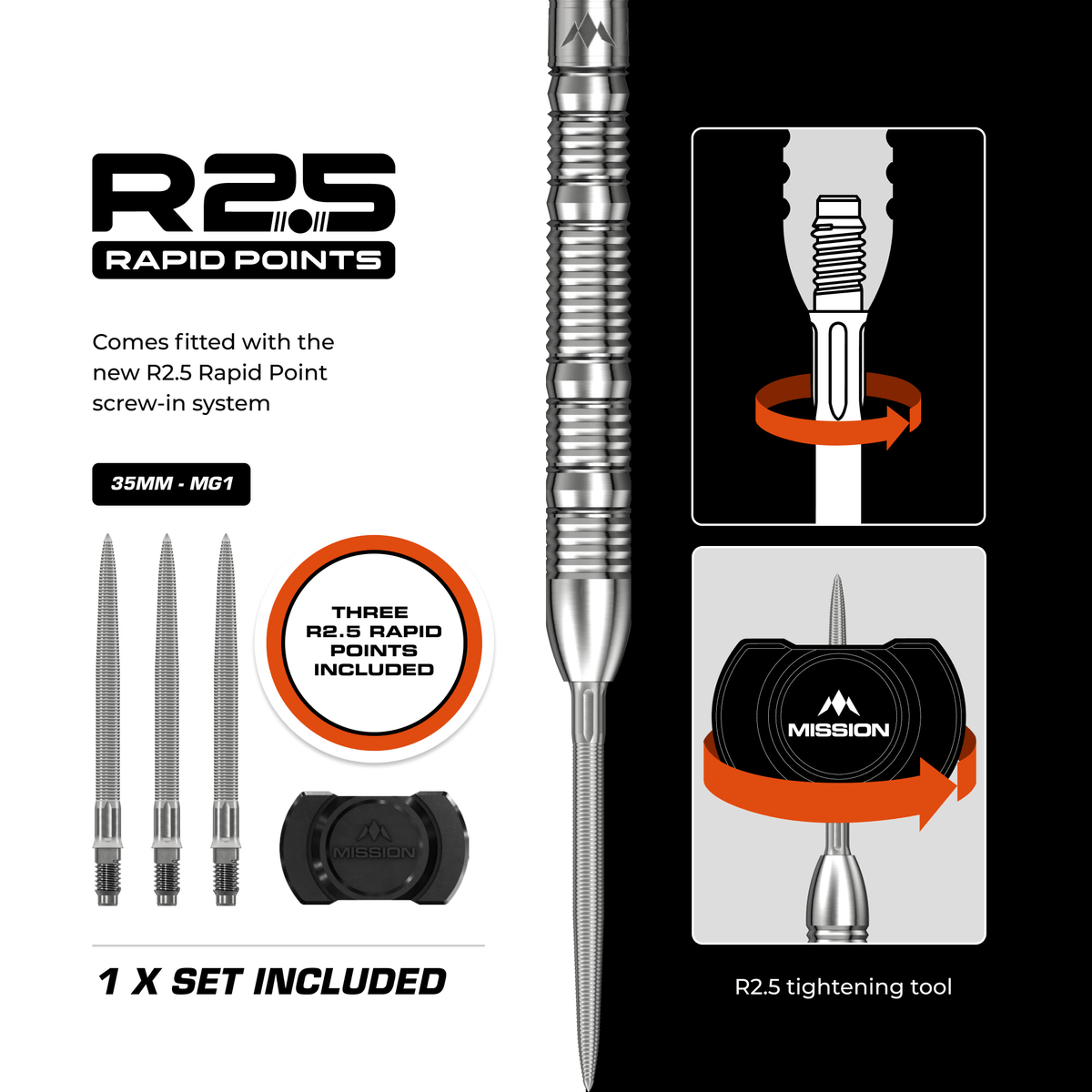 Mission BLUPRNT SHAPD Rapid Point Steeltips Details Rapid Point