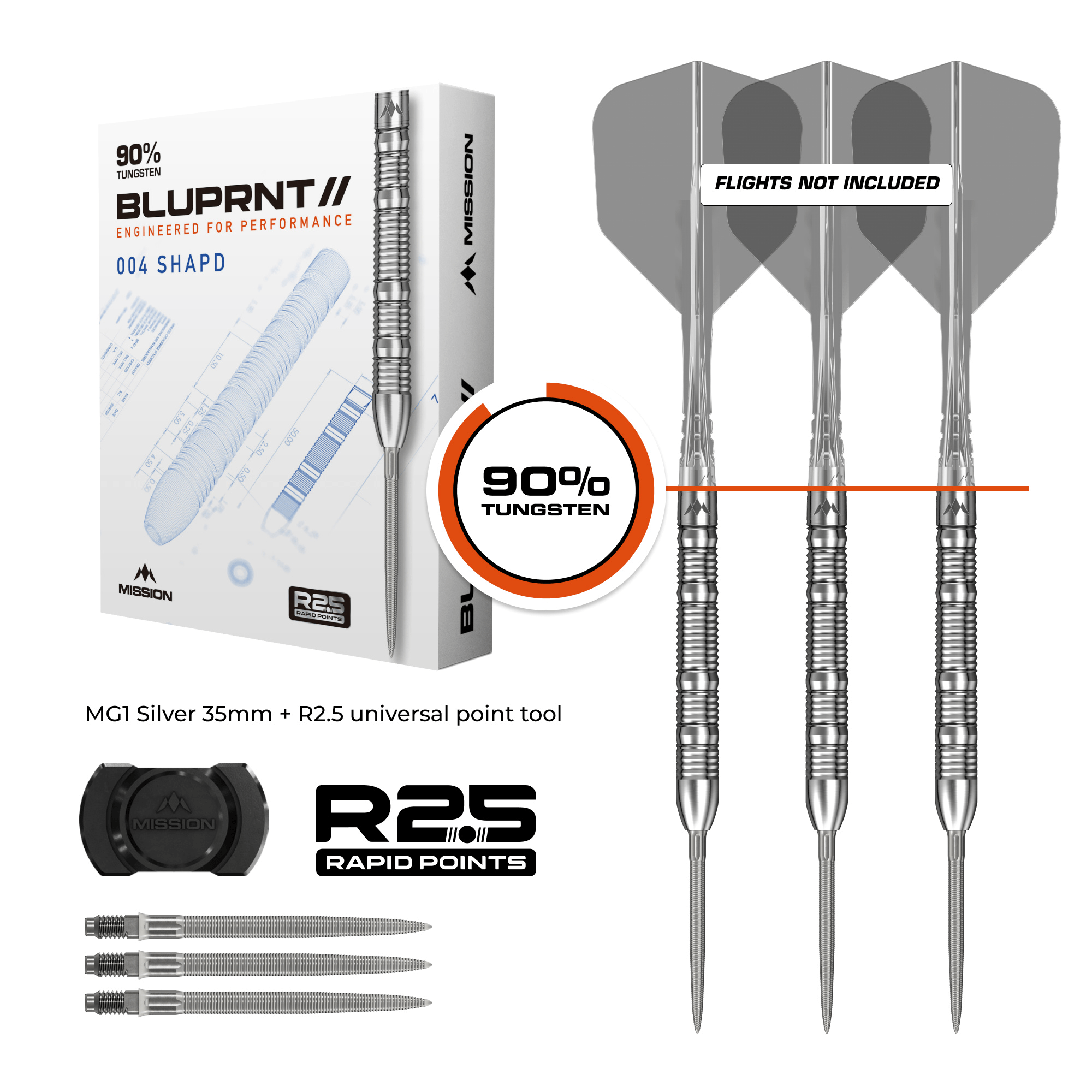 Mission BLUPRNT SHAPD Rapid Point Steeltips Packungsinhalt