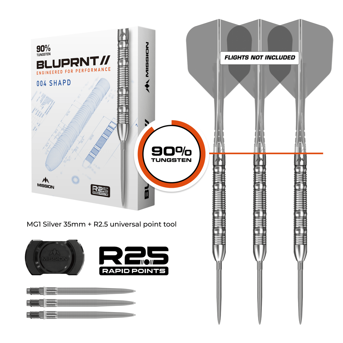 Mission BLUPRNT SHAPD Rapid Point Steeltips Packungsinhalt