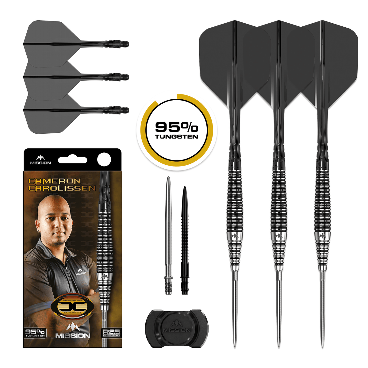 Mission Cameron Carolissen Rapid Point Steeldarts Packungsinhalt