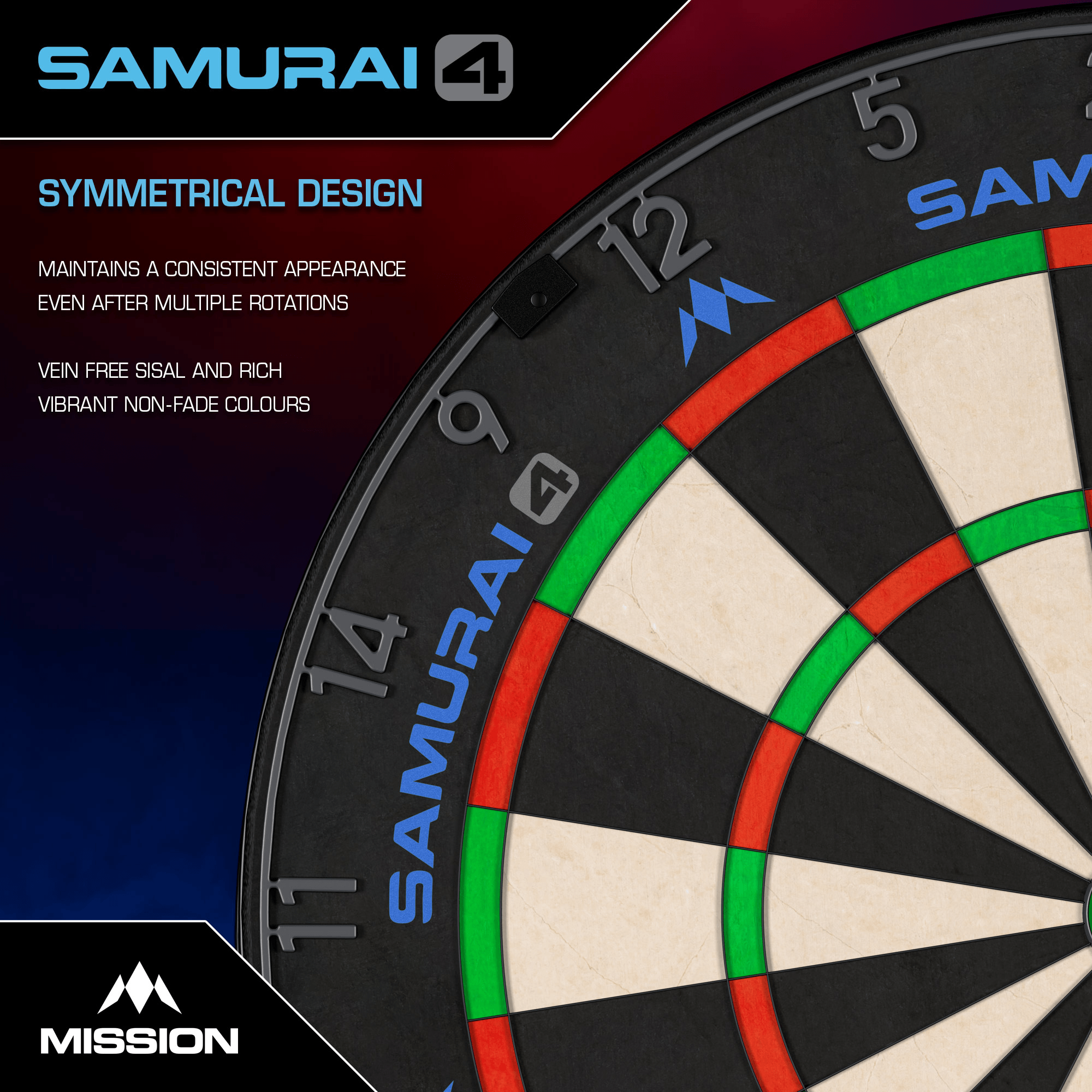 Mission Samurai 4 Dartboard Graphite Grey Spider Details Design