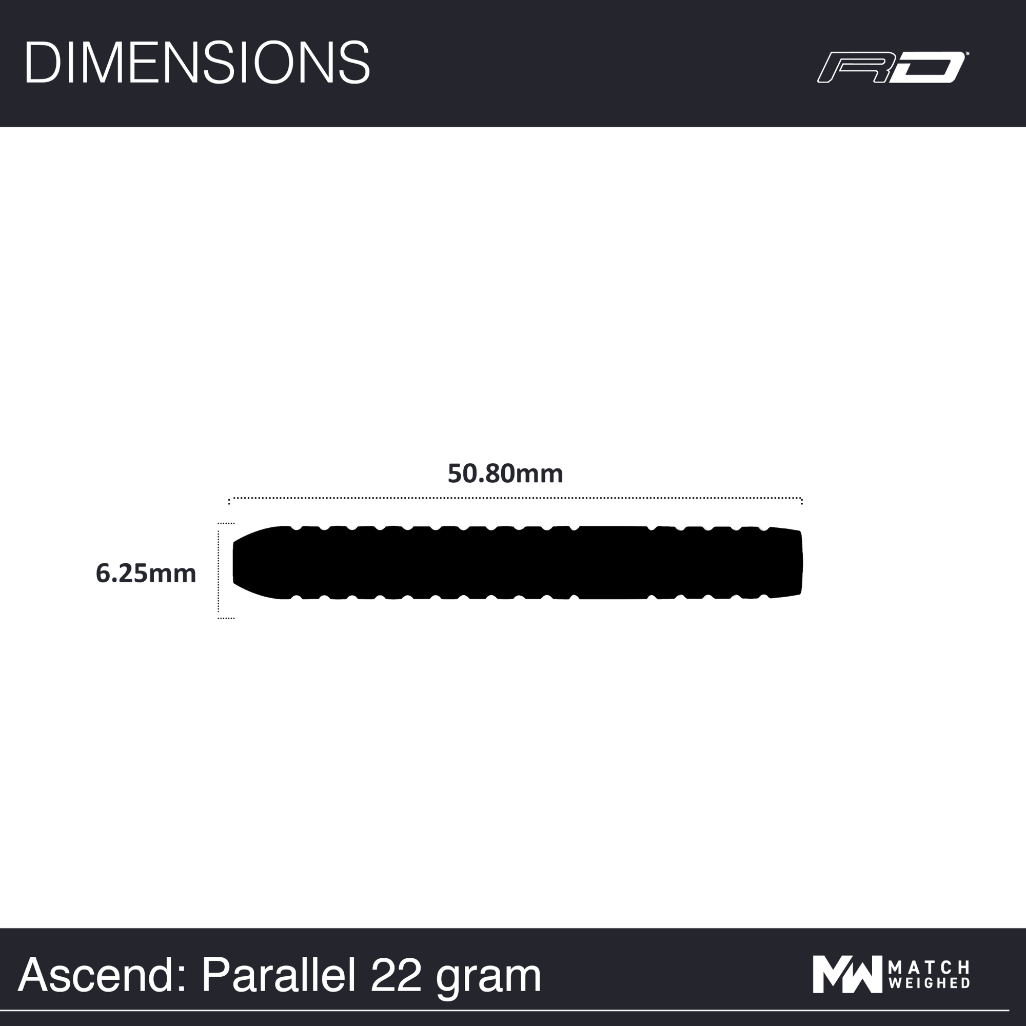 Red Dragon Ascend Parallel Steeldarts Maße 22g