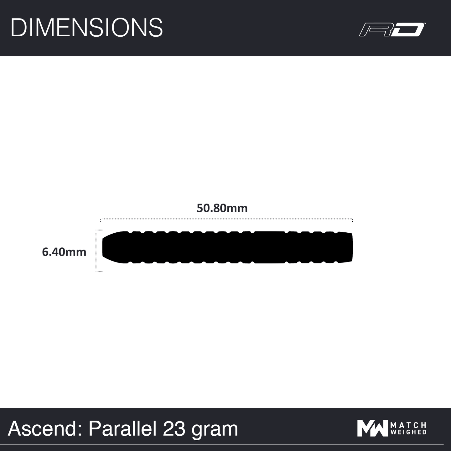 Red Dragon Ascend Parallel Steeldarts Maße 23g