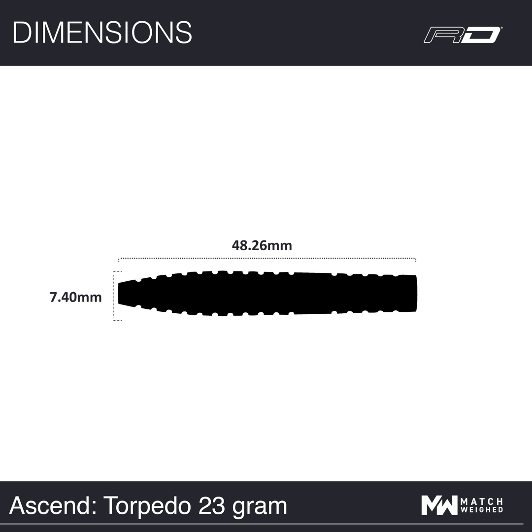 Red Dragon Ascend Torpedo Steeldarts Maße 23g