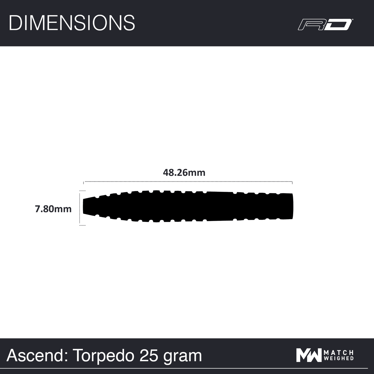 Red Dragon Ascend Torpedo Steeldarts Maße 25g