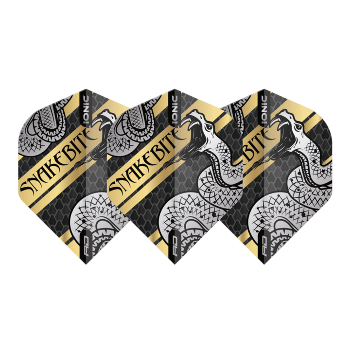 Red Dragon Hardcore Ionic Snakebite Coiled Snake Flights - Gold Set