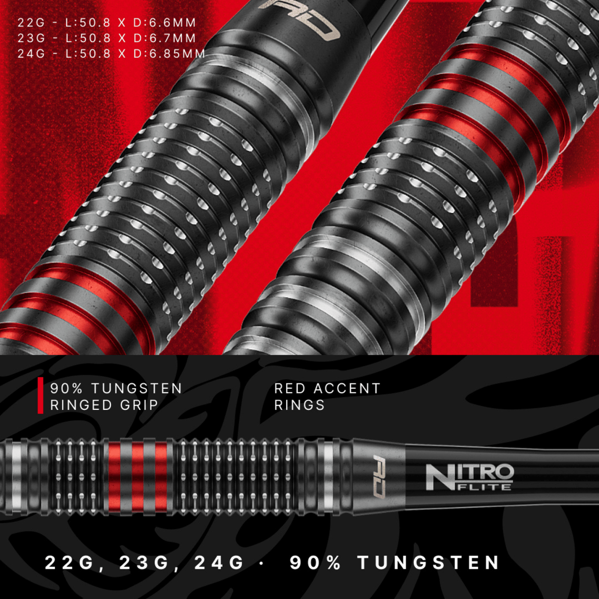 Red Dragon Jonny Clayton PRO Switch Point Steeldarts Maße
