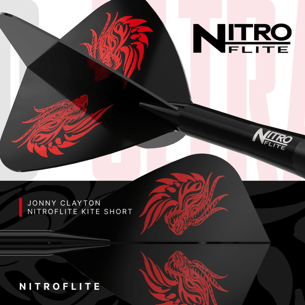 Red Dragon Jonny Clayton ULTRA Softdarts Details Flight
