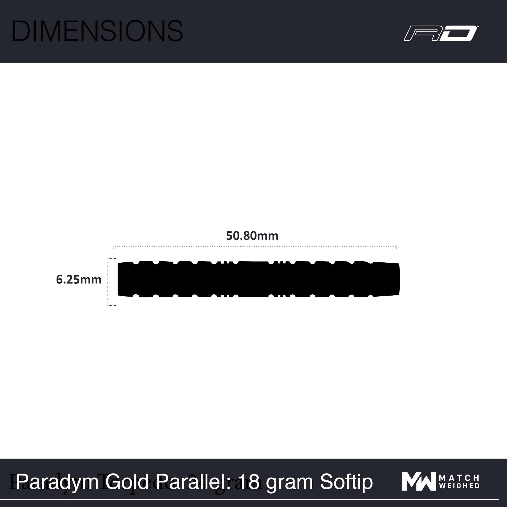 Red Dragon Paradym Gold Parallel Softdarts Maße