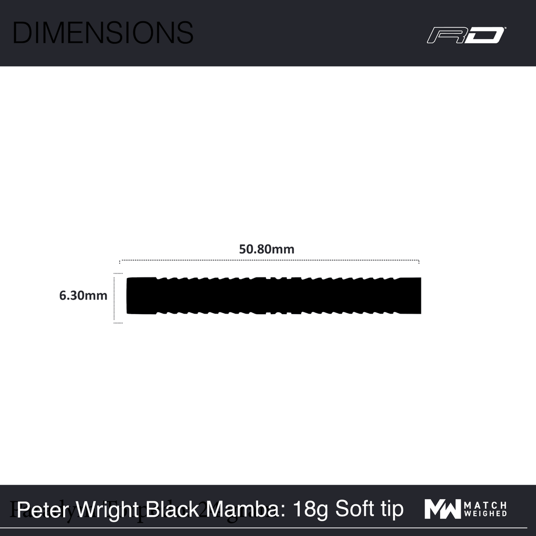 Red Dragon Peter Wright Black Mamba Softdarts Maße Barrel