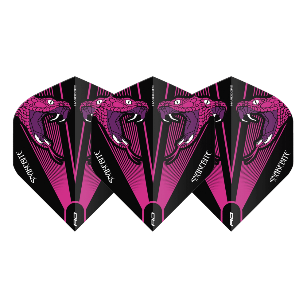 Red Dragon Peter Wright Snakebite Hardcore Twin Flights - Lila Set