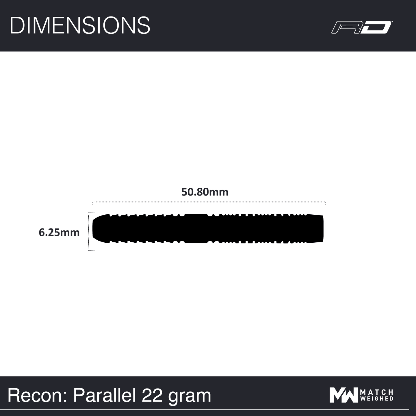 Red Dragon Recon Parallel Steeldarts Maße 22g