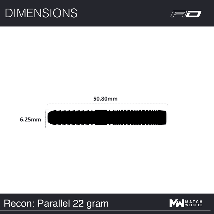 Red Dragon Recon Parallel Steeldarts Maße 22g