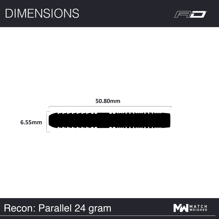 Red Dragon Recon Parallel Steeldarts Maße 24g