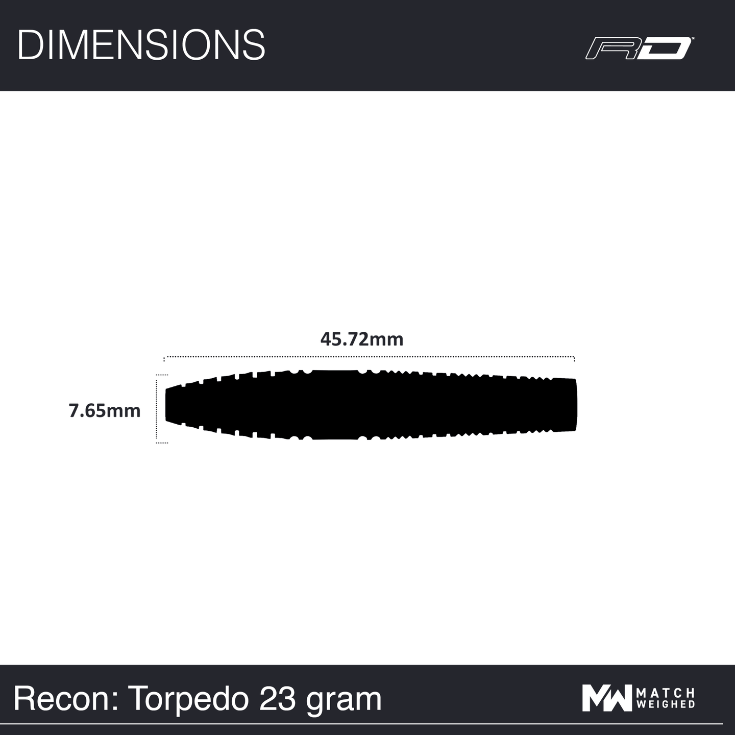 Red Dragon Recon Torpedo Steeldarts Maße 23g