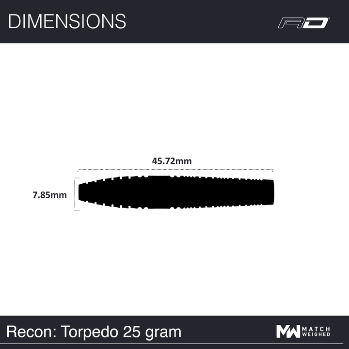 Red Dragon Recon Torpedo Steeldarts Maße 25g