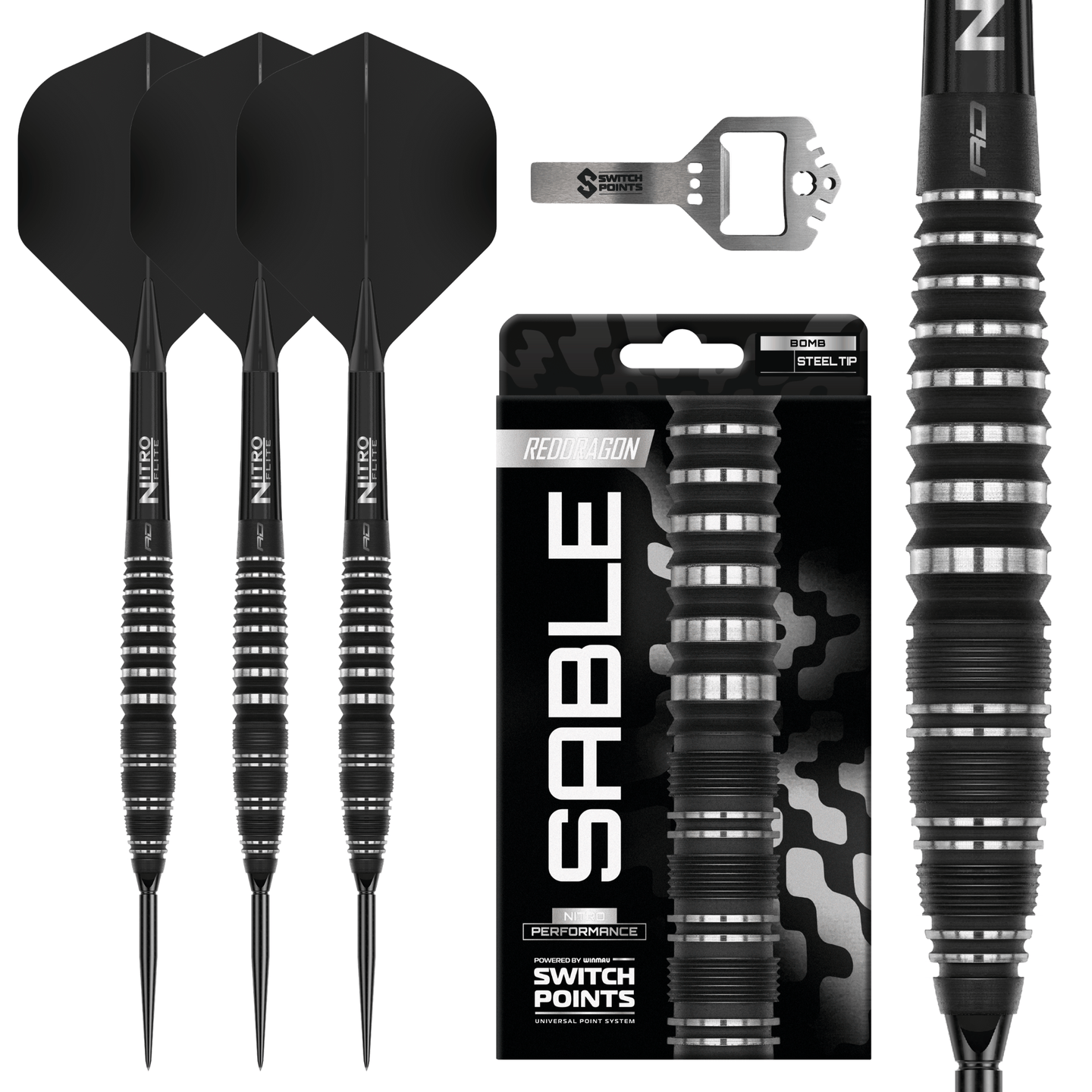 Red Dragon Sable Bomb Switch Point Steeldarts Verpackung