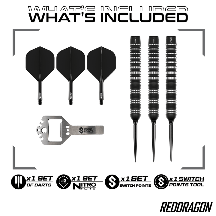Red Dragon Sable Parallel Switch Point Steeldarts Packungsinhalt