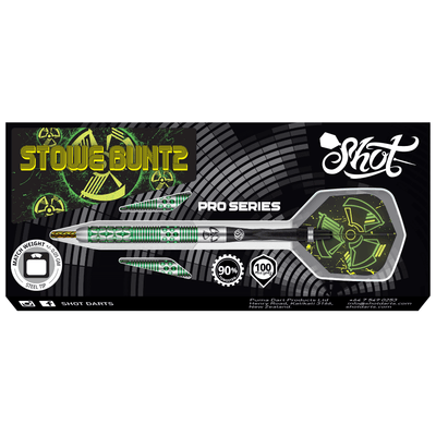 Shot Pro Series Stowe Buntz 2.0 Steeldarts Packung