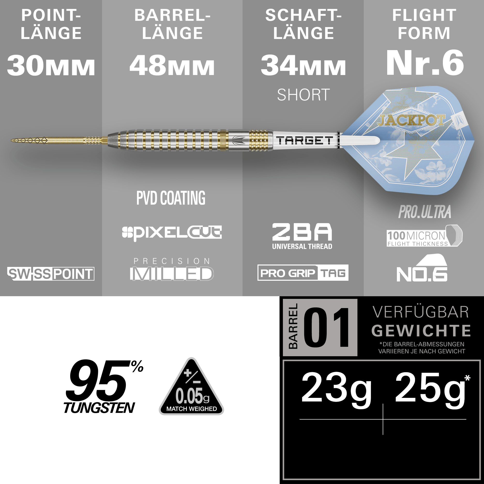 Target Adrian Lewis Showdown Swiss Point Steeldarts Maße 23g