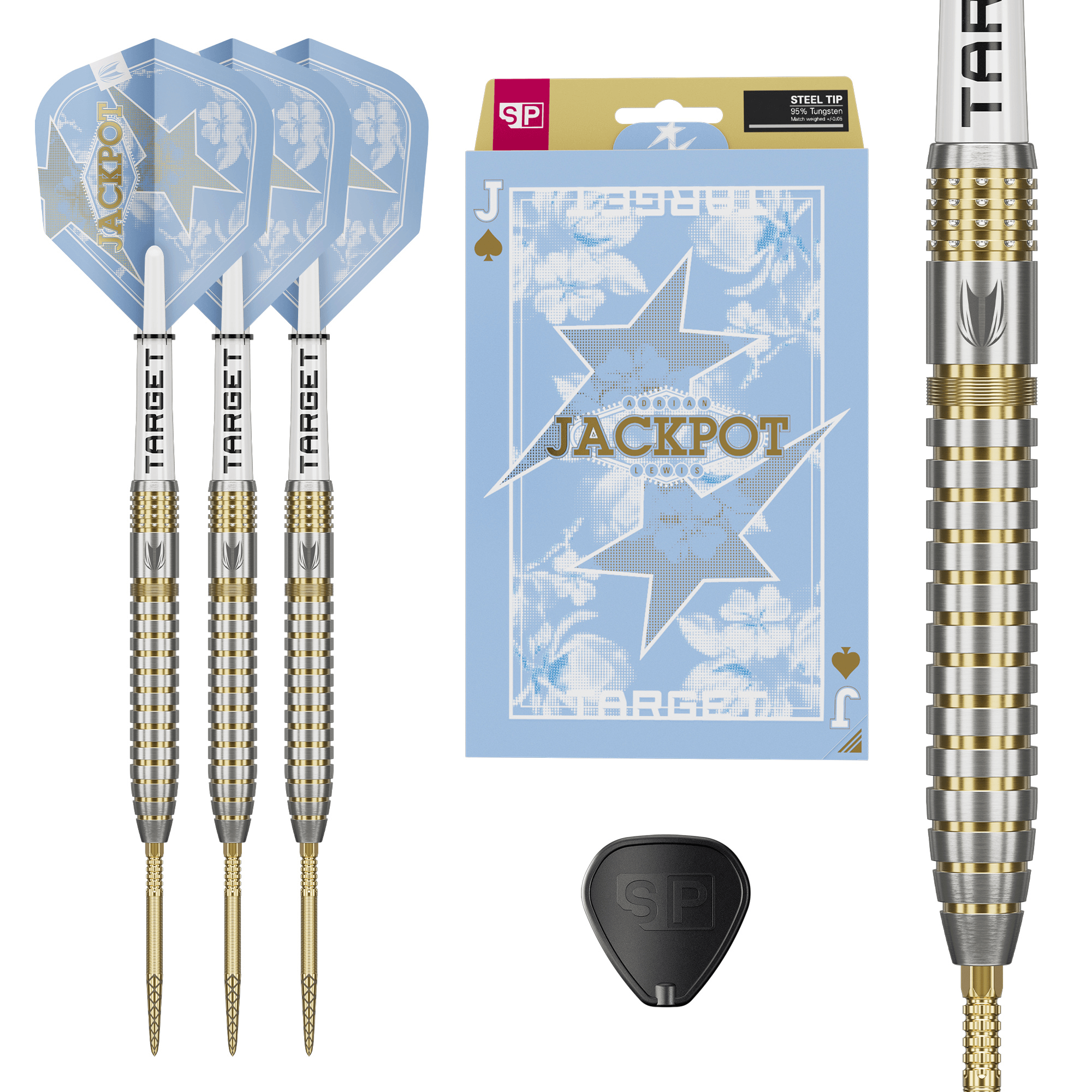 Target Adrian Lewis Showdown Swiss Point Steeldarts Packungsinhalt