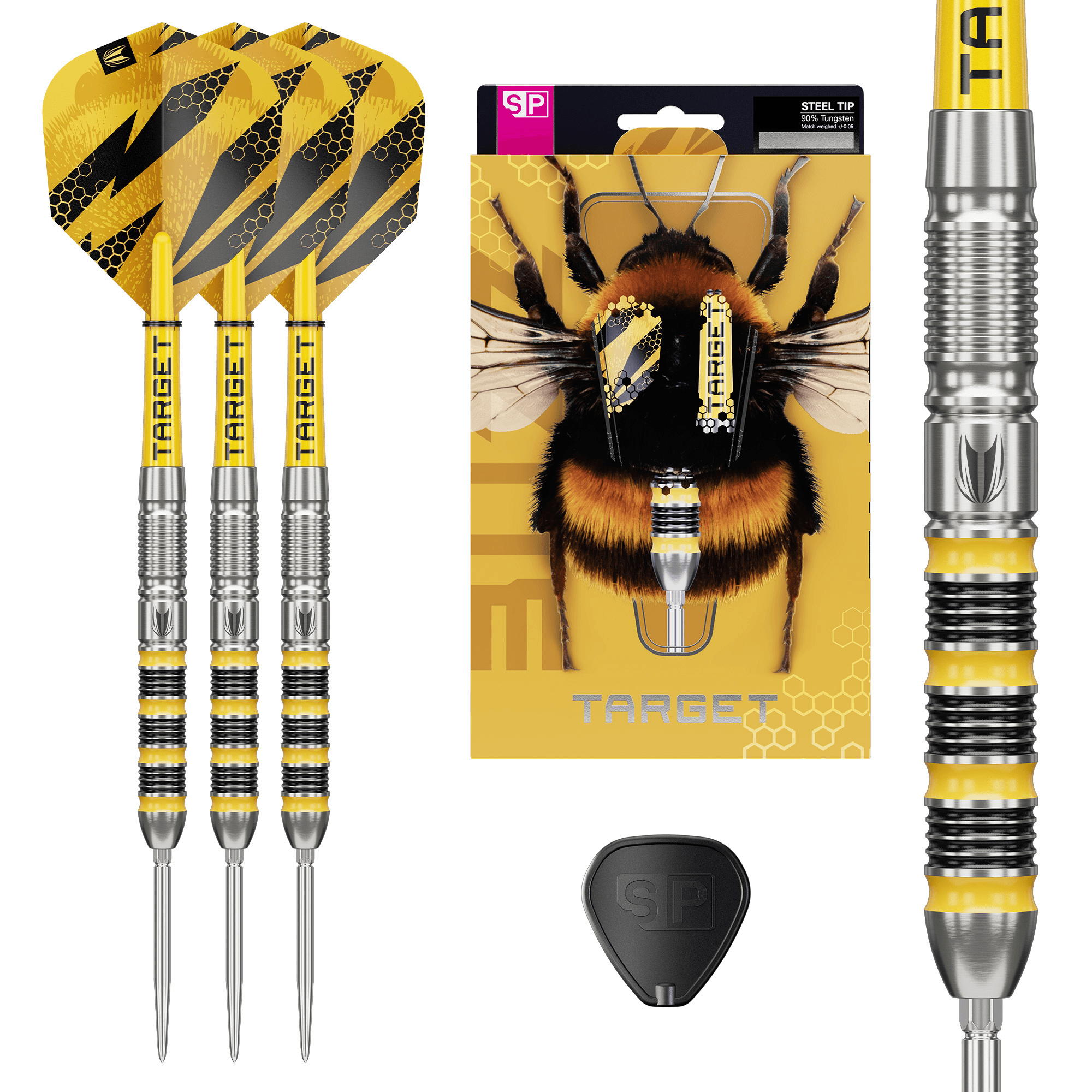 Target Buzz 01 Swiss Point Steeldarts Packungsinhalt