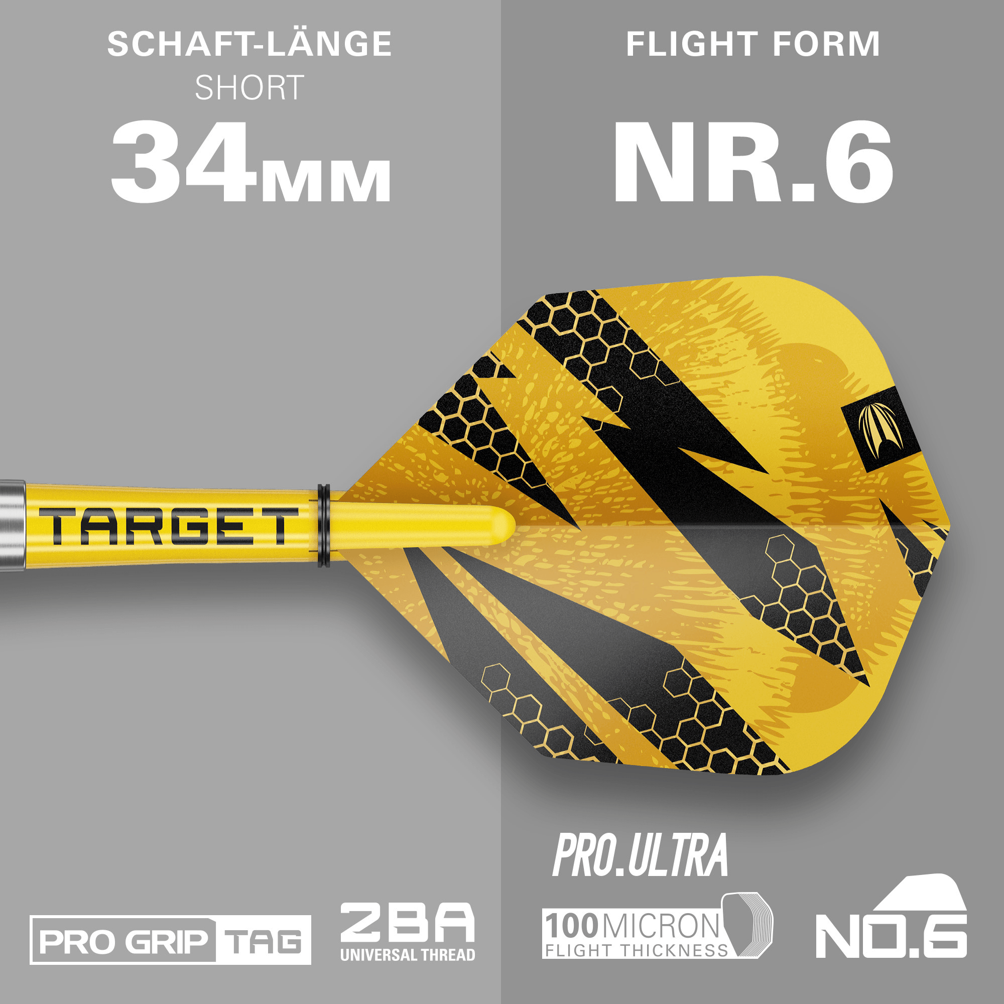 Target Buzz 11 Softdarts Maße Shaft und Flight
